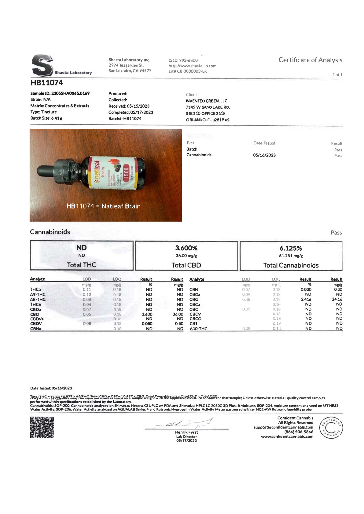 COA Natleaf BRWS1500BP pagina 1