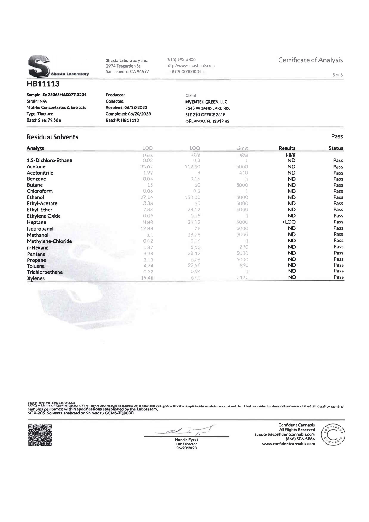COA Natleaf SLWS1500BP Expiration date 27 pagina 6